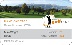 Golf Handicap Certificate